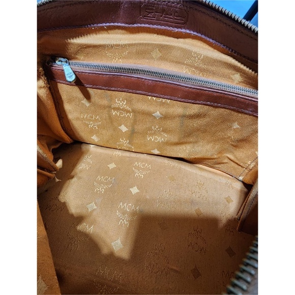 SOLD***Authentic MCM Vintage Monogram Visetos Boston Bag Cognac - Picture 13 of 16